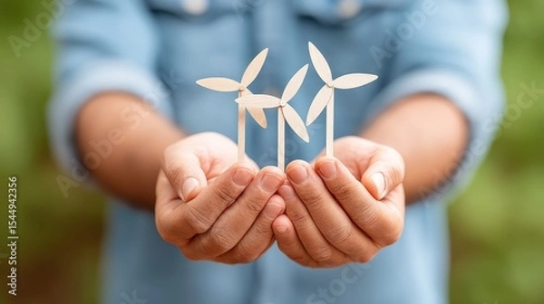 Fototapeta Clean energy consultant presenting solar and wind strategy to corporate boardroom, digital visuals showing business commitment to sustainability and green power.