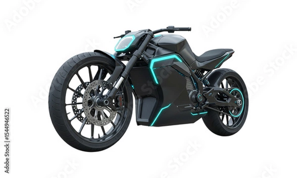 Obraz Futuristic Motorcycle: An avant-garde motorcycle, showcasing a sleek design and cutting-edge technology, stands as a symbol of innovation and the future of transport.