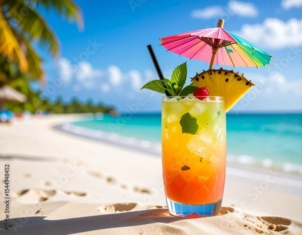 Obraz Tropical Cocktail Close-Up Image