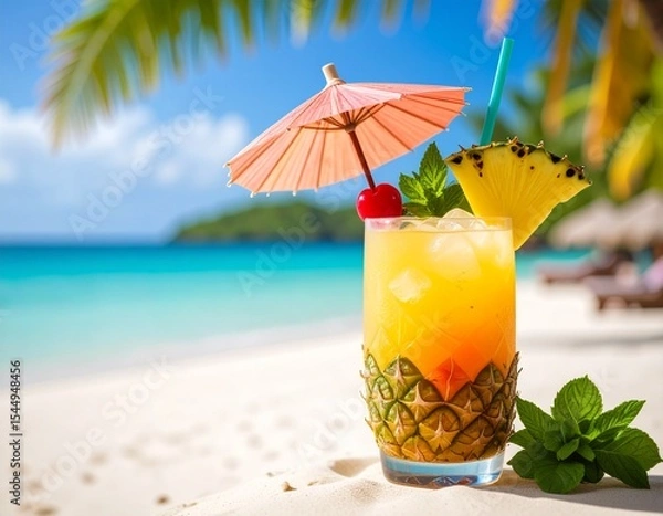 Obraz Tropical Cocktail Close-Up Image