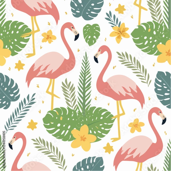 Obraz Flamingo Seamless Pattern