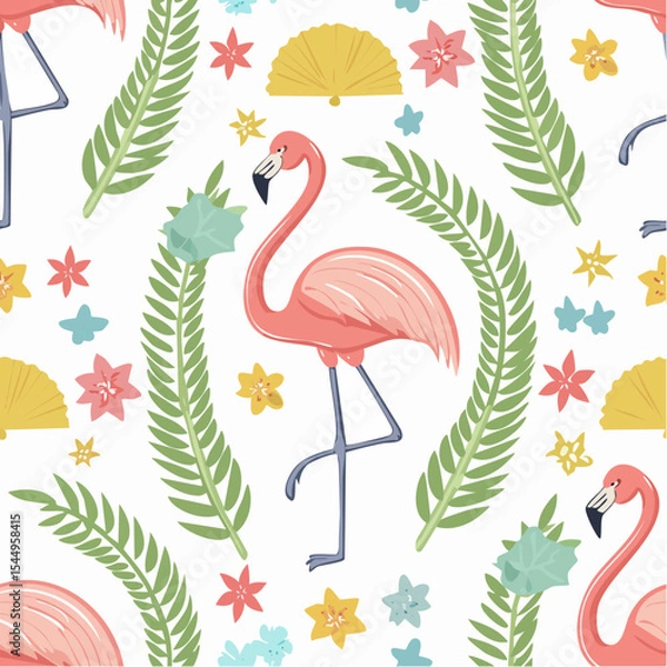 Obraz Flamingo Seamless Pattern