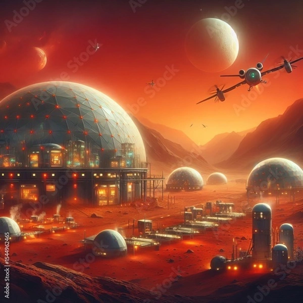 Obraz Colony on sky with glo