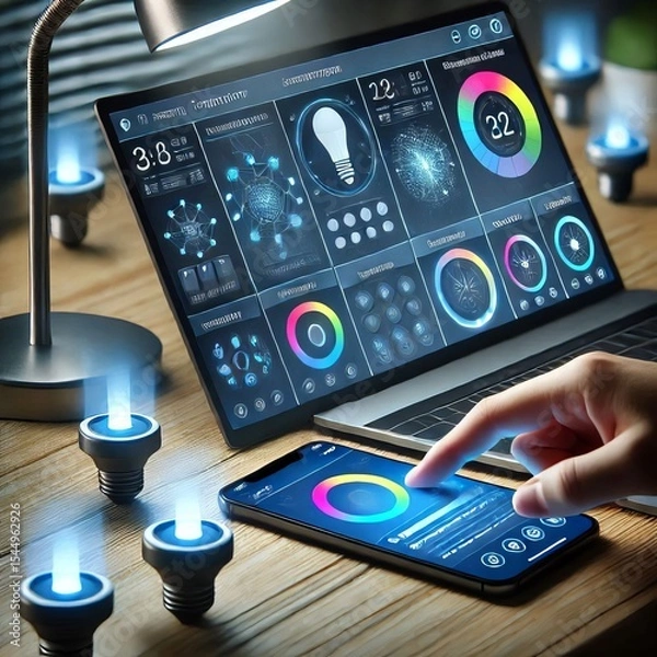 Obraz Connected LED lights with customizable colors and