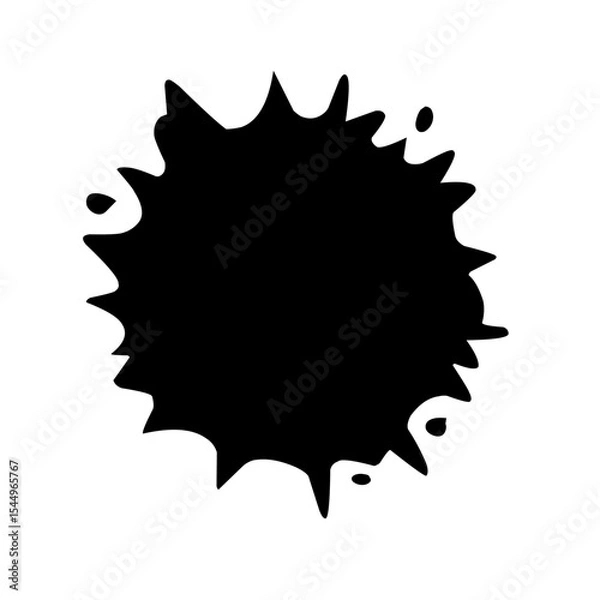 Fototapeta Collection of Black Ink Splatters and Dripping Shapes