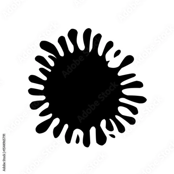 Obraz Collection of Black Ink Splatters and Dripping Shapes