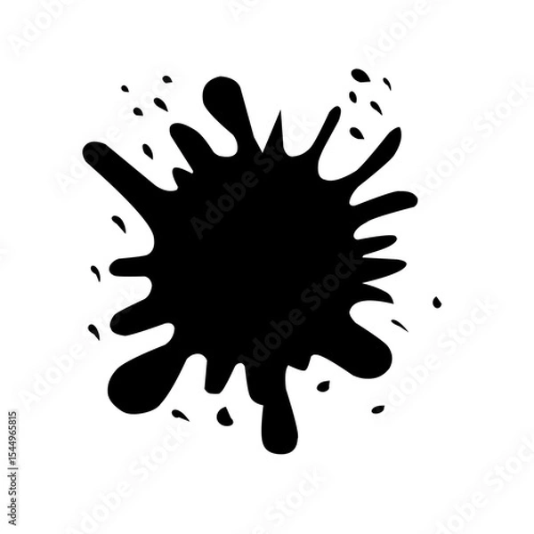 Fototapeta Collection of Black Ink Splatters and Dripping Shapes