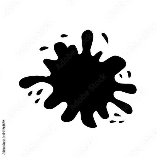 Fototapeta Collection of Black Ink Splatters and Dripping Shapes