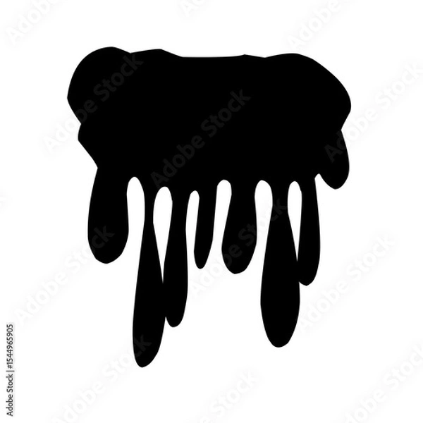 Fototapeta Collection of Black Ink Splatters and Dripping Shapes