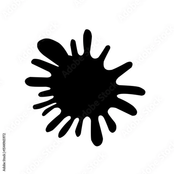 Fototapeta Collection of Black Ink Splatters and Dripping Shapes