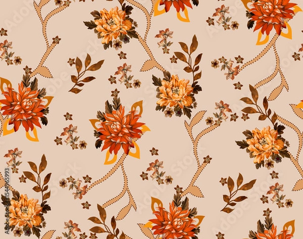 Fototapeta autumn leaves seamless pattern