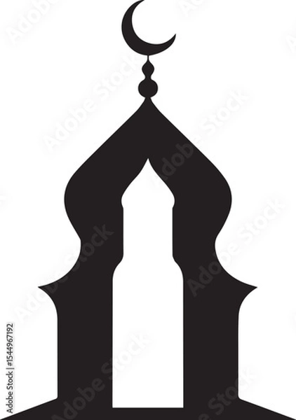 Obraz a Mosque with Crescent Moon