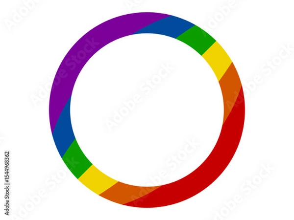 Fototapeta Rainbow Pride Circle Frame on White Background. LGBTQ Symbol Template. Vector Illustration