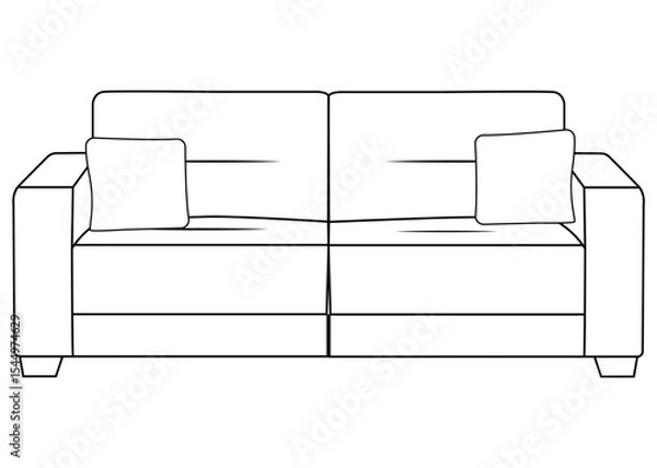 Obraz Line room art Sofa vector illustration design