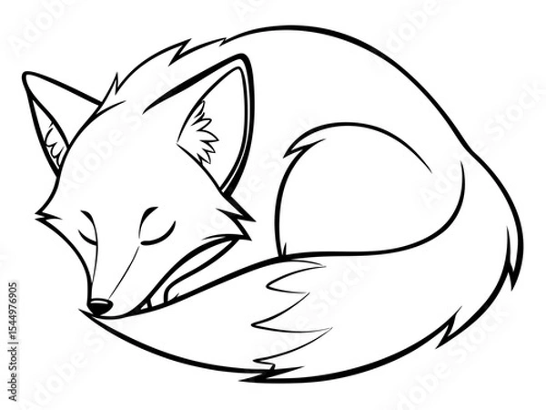 Fototapeta Resting Fox in Peaceful Pose Design