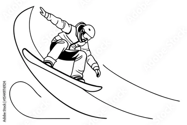 Fototapeta Extreme Snowboarding Action Design