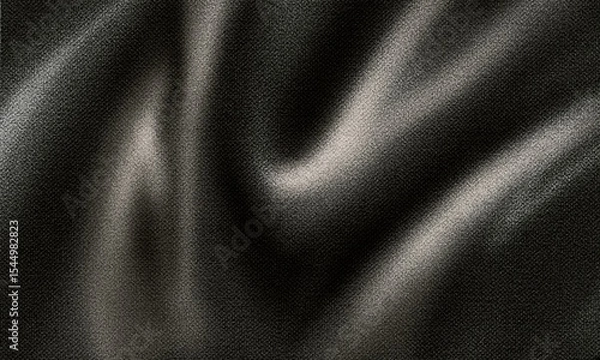 Fototapeta Grey black white glowing abstract gradient shape on black grainy background minimal header cover poster design copy space