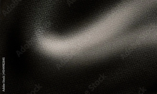 Fototapeta Grey black white glowing abstract gradient shape on black grainy background minimal header cover poster design copy space