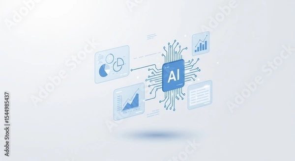 Obraz Abstract AI Technology Data Analysis Visualization