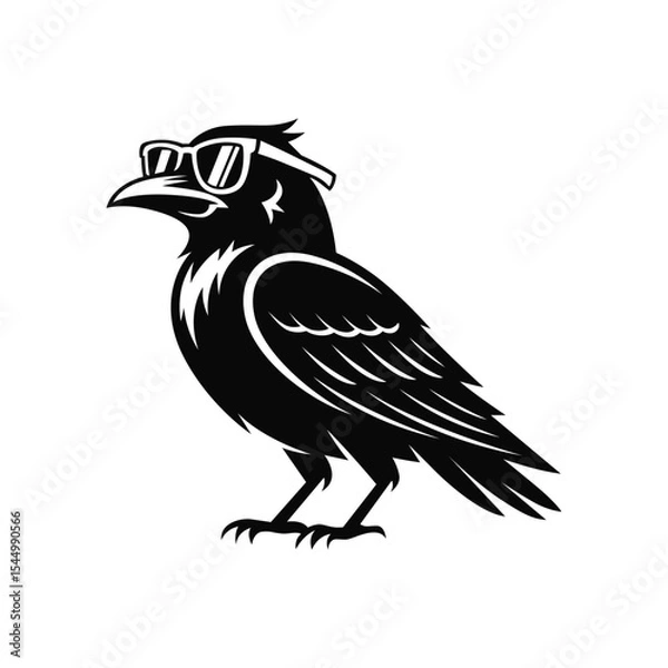 Obraz A cool crow wearing sunglasses