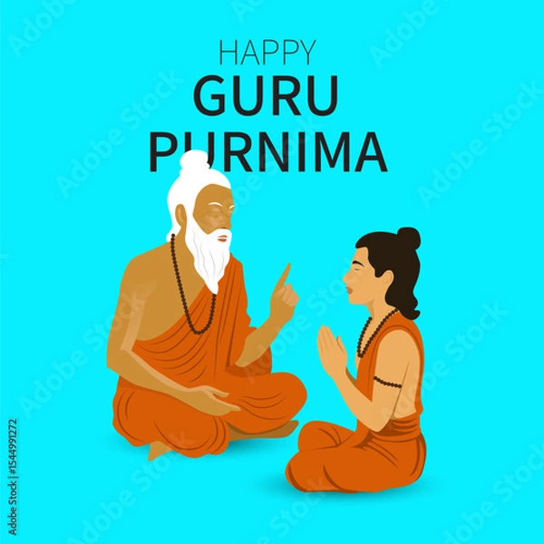 Fototapeta guru purnima greeting card vector
