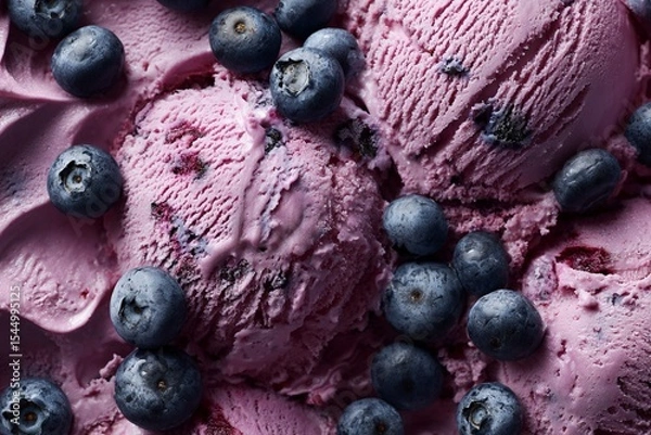 Obraz close up of blueberry ice cream