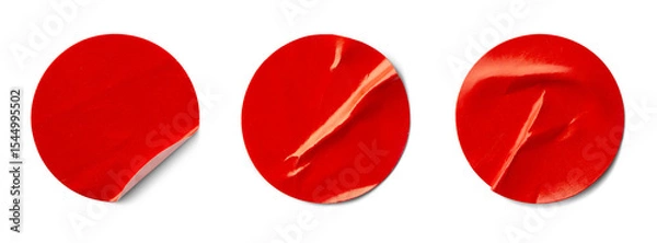 Fototapeta Red sticker isolated on white background