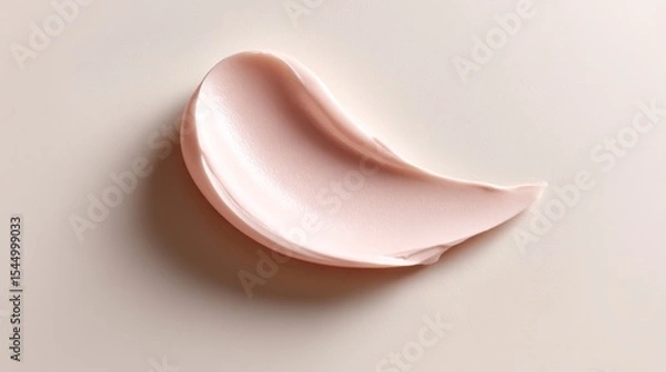 Fototapeta Smooth pink cream swirl on neutral background
