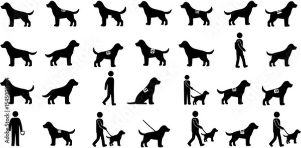 Fototapeta Guide dog icon. Simple style guide dog project poster background symbol. Guide dog brand logo design element. Guide dog t-shirt printing. vector for sticker.