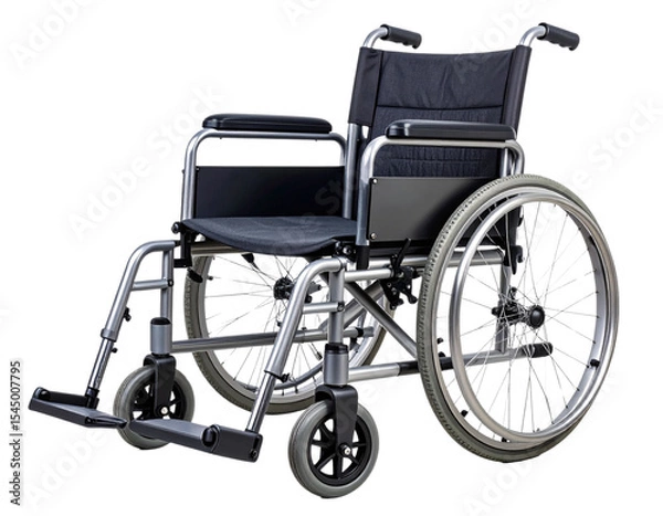 Obraz “Foldable Lightweight Wheelchair in Compact Position, Isolated PNG”