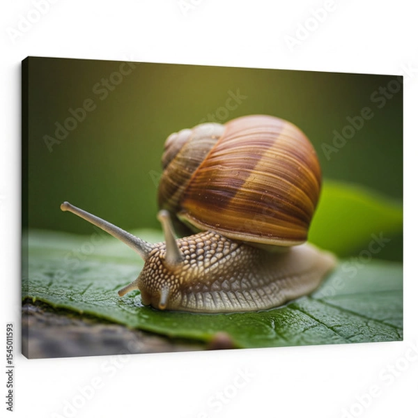 Obraz snail on a leaf