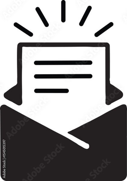 Fototapeta Vector Newsletter Email Icon for Marketing and Communication Concepts