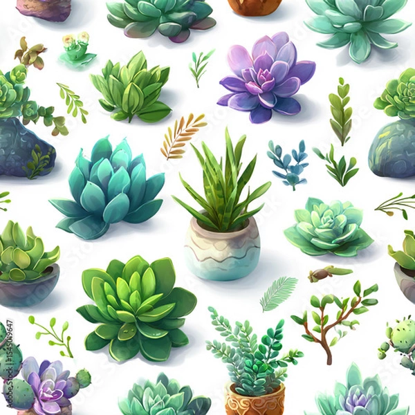 Obraz Colorful Succulent Collection
