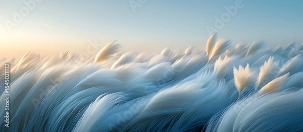 Fototapeta A stretch of pampas grass sways gently in the breeze