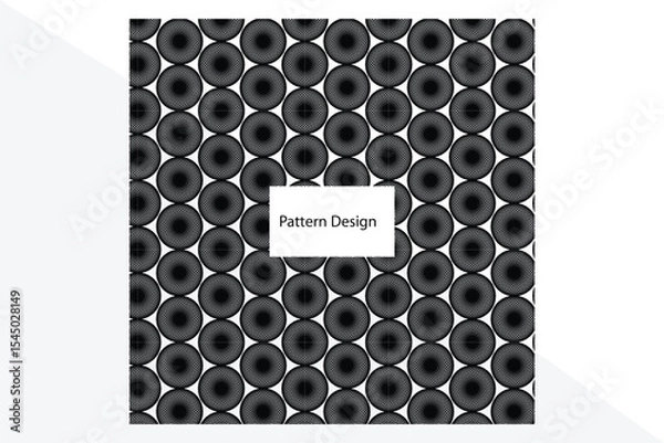 Fototapeta Vector seamless pattern with bold striped circles. Modern abstract background.