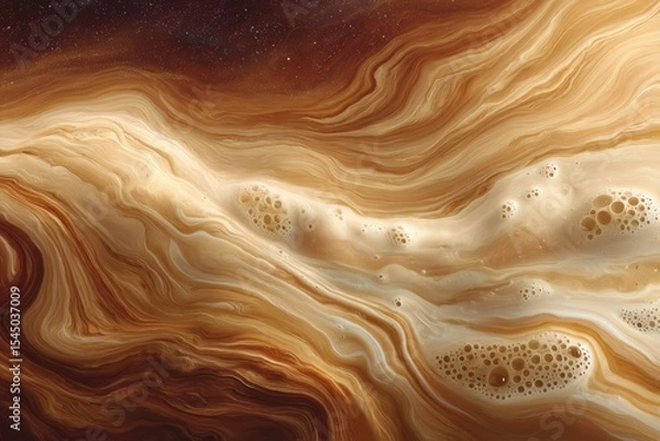 Fototapeta Vibrant swirling gases and clouds on the surface of Jupiter captured in breathtaking detail