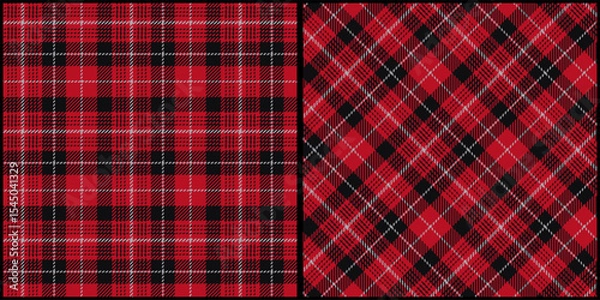 Fototapeta Classic plaid seamless pattern vector. Background graphic tartan fashion design use for print, texture, cloth, fabric, flannel.