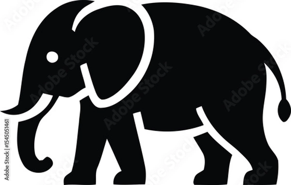 Fototapeta Elephant icon. Simple illustration of elephant vector icon for web design isolated on white background