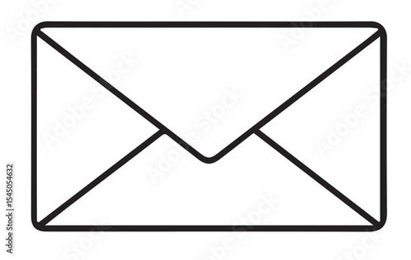 Obraz A minimalist black outline icon of a simple sealed envelope is centered on a white background, representing mail or communication.