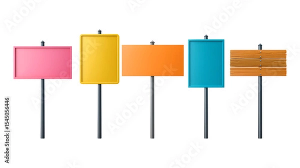 Obraz Colorful Blank Signage Marketing Advertising  Design Templates On Transparent Background