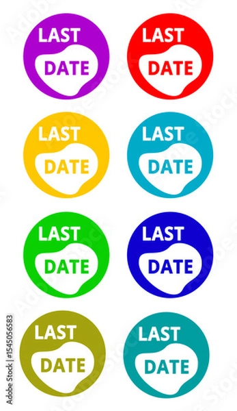 Fototapeta Last date colorful icon shaped like a snooker ball with the last date written on it.