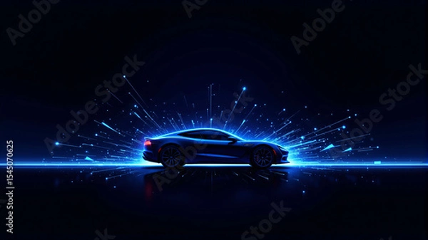 Fototapeta Futuristic Car Design with Dynamic Light Effects
