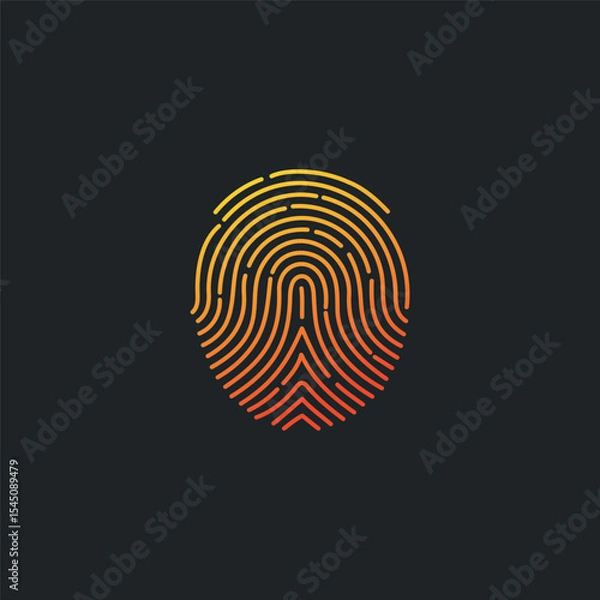 Obraz Fingerprint, logo personal identification, identity, id logo. Vector illustration