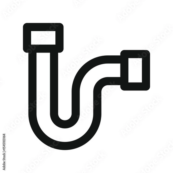 Obraz Siphon pipe UI icon, syphon tube simple line user interface vector symbol