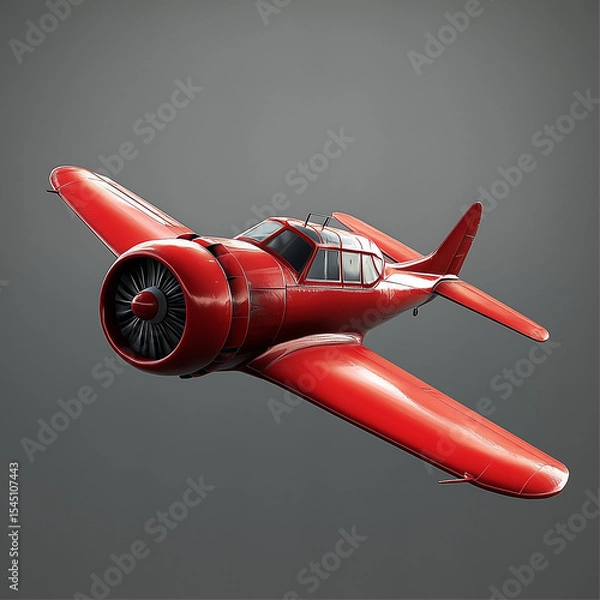 Obraz vintage red airplane
