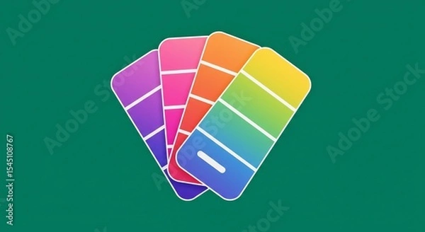 Obraz Vibrant Color Swatches on Green Background