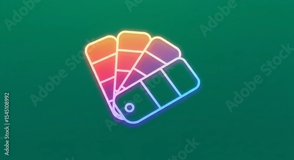 Obraz Vibrant Pixel Color Palette Swatch on Green Background
