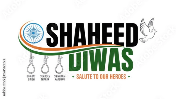 Obraz Shaheed Diwas isolated on transparent background, Generative ai.