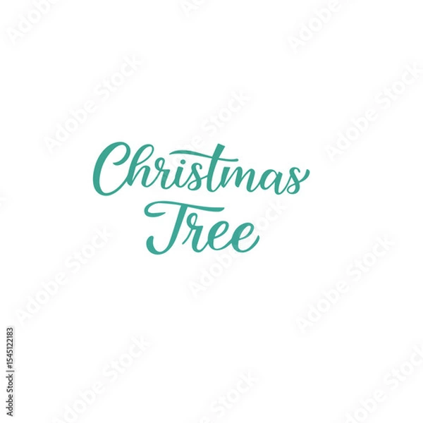 Obraz create a handwritten typography of graphic T-shirt design text "Christmas tree