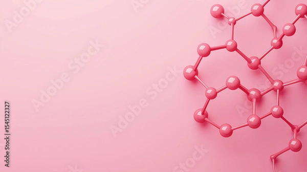 Obraz Pink chemical bonding structure on a pink background